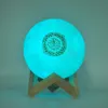 Sprekers Bluetooth -luidsprekers Wireless Muslim Night Light Quran Speakers 3d Moon met app Control Quran Speaekr Koran Touch Lamp