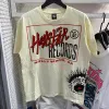 Hellstar-T-Shirt, Designer-T-Shirts, Grafik-T-Shirt, Kleidung, Hipster, gewaschener Stoff, Straßengraffiti, Schriftzug, Foliendruck, Vintage-Schwarz, lockere Passform, Übergröße