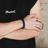 Länkarmband rostfritt stål armband för män enkla och personlig flätad dubbel rad köl platt spänne punk smycken tillbehör