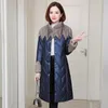 Pelle da donna 2024 90% piumino d'anatra bianco giacche invernali colletto cappotto femminile vera pelle di pecora giacca Wom