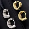 Passed Test Simple Style High Quality Diamond Jewelry 18k Yellow White Gold Plated VVS1 Moissanite Hoop Earrings For Men Women