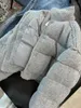 Trenchcoats voor dames 2024 Koreaanse versie van hoogwaardige grijze katoenen gewatteerde jas Winter losse korte opstaande kraag Verdikte warme jas 443