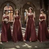 Vestidos de dama de honra brilhantes Rustrose chiffon estilos mistos vestidos de dama de honra com cinto vestidos de noiva para mulheres negras da Nigéria meninas casamento BR100