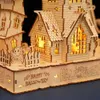 Konst och hantverk 3D TROE HALLOWEEN HAUNTED HOUSE PUZZLES WOE CREATIVE Light Puzzle Assembly Diy Craft Model Building Kit Toys for Adults Kids YQ240119