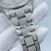 Ice out relógio masculino numeral árabe cheio de diamante vidro safira movimento automático relógio de pulso parafuso coroa