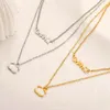 Beroemde mode -ontwerper 18K GOUD GOLD CRYSTAL RIEUWESTONE HANDER MERK NILLACE FOR WOMES Letter Kettingen Sieraden Accessory 20Style
