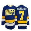 Hanson Brothers 16 17 18 Dunlop Reggie 7 Denis Lemieux 1 Maillot de hockey Slap Shot en chef S-3XL 100% Ed 7780