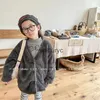 Jacken 2023 Winter neuer LDREN Langarm Lamm Lamm Fleece Mantel massive Kinder Mädchen massiv warme Plüschjacke Baumwolljungen Mantel Babykleidung H240508