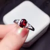 Cluster Rings Colife Jewelry Red Garnet Silver Ring 5 7mm Natural For Daily Wear 925 Fashion Gemstone