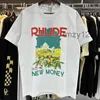 Herren T-Shirts Rhude T-Shirt Castle Coconut Tree Windowsill Scenic Casual Lose Atmungsaktive Kurzarm T-Shirt Männer Frauen Paare Top T-Shirt 240816 2y8u IWDU