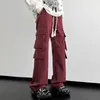 Calças masculinas streetwear homens carga multi-bolso calças impermeáveis masculino cintura elástica jogger sweatpants mulher tamanho grande 5xl