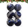 Украшение для вечеринки, 6 шт., бархатные рождественские шары, украшения, окрашенные пластиковые елочные подвесные шары с металлической веревкой для дома
