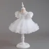 Soft Tulle Lavender 2024 Robes de fleurs manches à capuche courte princesse anniversaire fête fille robe chrssitmas petit pagai