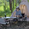 CAMP MURNITS utomhus fällbord ultralätt bärbar aluminiumlegering camping för picknick trä hexagonal rektangel