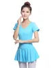 Abbigliamento da palcoscenico Body con gonna Ragazze Abito corto a maniche lunghe per balletto Danza Ballerina Outfit Abiti da ginnastica Classe Cotone U Indietro Principessa