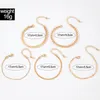 Braccialetti di collegamento 5 pz/set Set di braccialetti piatti di lusso per le donne Ragazza Coreana Pendenti e ciondoli Delicato color oro Lega di metallo Anillo 25470