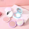 2 pièces miroirs belle crème miroir de maquillage rond cadeau de fille main mini pliant portable miroir de courtoisie poche double face maquillage miroir compact