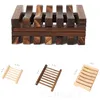 Porte-savon en bois de bambou naturel, porte-plateau en bois, étagère de rangement, boîte à assiettes, conteneur porte-savon de bain LT765