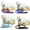 Dog Collars Cute Harness Printing Cat Leashs Training Mesh Chest Strap Supplies Adjustable Outdoor Walking Head Lead Puppy Collar