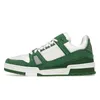 Autentisk präglad Virgil Trainer Casual Shoes Calfskin Low Overlays Abloh Denim Green Red Brown White Canvas Tennis Outdoor Sneakers Dhgate Designer Size EUR36-45