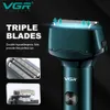 Rasoirs électriques VGR rasoir professionnel Machine à raser rasoir électrique étanche tondeuse à barbe affichage numérique rasoirs rasoir pour hommes V-371 Q240119