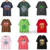 Spider t Shirt Men Designer Tshirt Number 55555 Star Foam Print High Quality Pure Cotton Pink Green Women Tshirts Trendy Couple Tee Loose Versatile Mens t S Y0YM