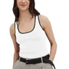 Réservoirs pour femmes Femmes Y2K Color Block Sans manches Cami Chemises Scoop Cou Côtelé Débardeurs Basic Knit Camisole Gilet