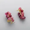 Boucles d'oreilles pendantes faites à la main, pendentif de Fruits, gouttes d'oreilles, bijoux de raisin pour femmes
