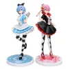 Anime figure Toys ReLife in a different world from zero Ram Figure Sexy girl Rem Desktop decoration action figure model 2125CM C9633397