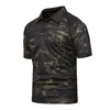 T-shirts pour hommes T-shirt d'été Polo Collier Séchage rapide Military Outdoor Randonnée décontractée à manches courtes