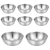 Plates Stainless Steel Small Seasoning Bowls Dishes Round Appetizer Saucers Flavor