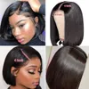 Perruque Bob Lace Front Wig naturelle indienne Remy, cheveux courts, lisses, pre-plucked, bruts, pour femmes noires, vente en gros