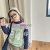 Hoodies Swefsshirts 2023 Winter Ldren New Long Sweeve Darkshirt Shirt رسالة طباعة فتيات بالإضافة إلى مخملية سميكة الأطفال الأولاد الصوف Tops H240508