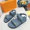 Tasarımcı Sunset Comfort Düz Sandal Yaz Moda Fildişi Beyaz Siyah Açık Mavi Tahıl Kadınlar Örgü Deri Düz Konfor Sandal Konfor Ayakkabıları Çoklu Boyut