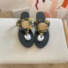 10a toppkvalitet sandaler flip flop kvinnan platt skjutreglage designer tofflor svart vit thong utomhus casual skor mens sommar sandale glid med låda