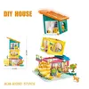 Blokken Nieuwe Vrienden Stad Kat Hotel Sets Meisje A-Frame Huisdier Huis Appartement Tuin Villa Sakura Boom Bouwstenen DIY MOC Speelgoed Kid GiftL240118