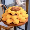 40/50/70CM 1pc Stuffed Sunflower Plush Plant Seat Cushion Flowers Decor Pillow Props For Sofa Chair Indoor Floor 240118