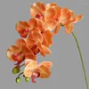 Dekorativa blommor Högkvalitativ 3D -fuktgivande 93 cm Artificial Orchid Flower Hand Feel Plants Decoration For Home Bedroom Party