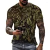T-shirts pour hommes Summer Men Shirt Street Fashion O Col 3D T-shirt imprimé de haute qualité Casual T-shirt à manches courtes Lâche Sports Top