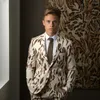 Garnitury męskie Leopard Print Suit 3D Digital Printing Cos Stage nocny klub nocny błyszczący fajny zestaw wydajności