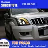 Для Toyota Prado LC120 светодиодные фары 03-09 автомобильные аксессуары передняя лампа DRL дневные ходовые огни стример указатель поворота автозапчасти