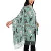 Bérets dames grand le Saluki vert foulards femmes hiver doux chaud gland châle enveloppement lévrier lévrier chiens écharpe