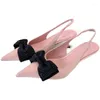 Dress Shoes High Heeled Girls' Summer Shallow Cut Pointed 2024 Fairy Bow Style Women's (