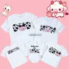 Family Matching Outfits Holy Cow I Am One Family Matng Outfit Baby One Birthday Dad Mom Sis Bro Tees Family Look T-shirt Tops Birthday Clothes Romper H240508