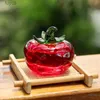 Arts and Crafts New Crystal Artificial Fruit Decoration Glass Crafts Small Pomegranate Peach Model Home Living Room Simple Window Ornaments Gift YQ240119