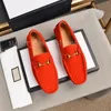 2024 Luxury Designer Men loafers skor blå orange moccasins italienska skor män klänning skor original manlig kontorsfest bröllop drive skor storlek 38-46