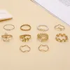Pierścienie klastra retro złota platowana bohemia set urok Pearl Jewelry 2024 for Women Girls