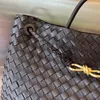 Designer Buckle Andiamo Original Leather Woven Women's Portable Single Shoulder Crossbody Officiell dokument Tygväska