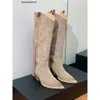 JC Jimmynessity Choo Designer Kadın Stili Yüksek Kişilik Moda Lüks Yüksek Boot Diz Deri Ayakkabıları Yüksek Kaliteli Püskül Knight Botlar Boyutu 35