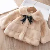 Girl's Autum Winter Fur Coat New 2024 Bestselling Imitation Rabbit Fur Jackts Comfortable and Sweet Bow Children Fashionable Coat